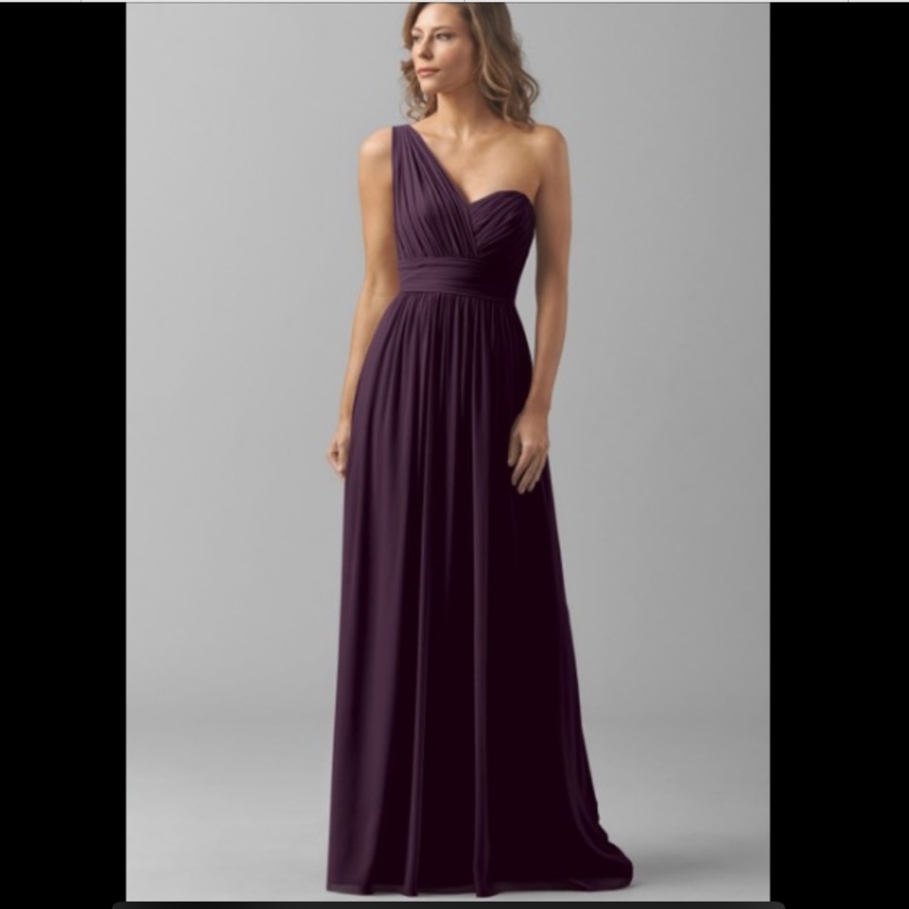 Watters Plum One Shoulder Bridesmaid Formal Gown BHLDN